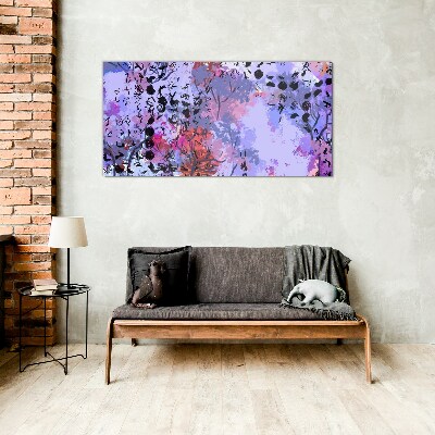 Tableau imprimé sur verre Paysage abstrait avec un accent japonais