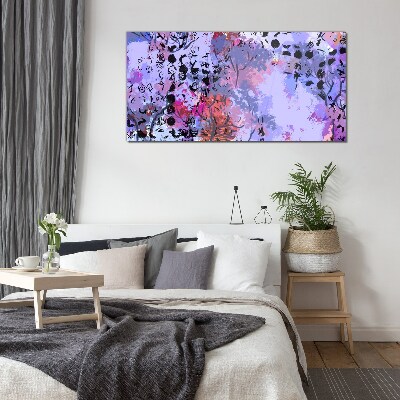 Tableau imprimé sur verre Paysage abstrait avec un accent japonais