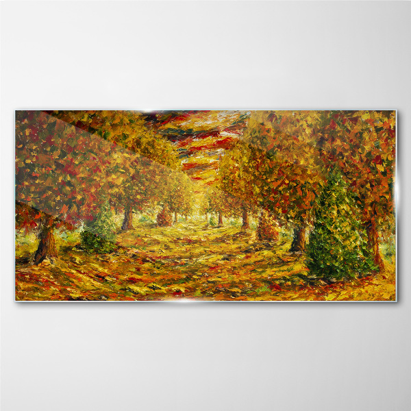 Tableau photo sur verre Paysage d'automne doré