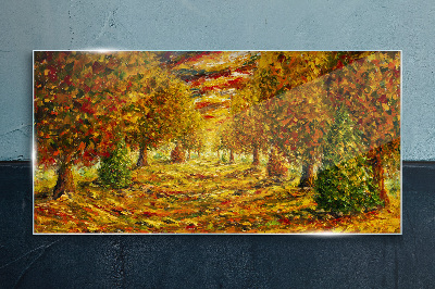 Tableau photo sur verre Paysage d'automne doré