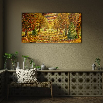 Tableau photo sur verre Paysage d'automne doré