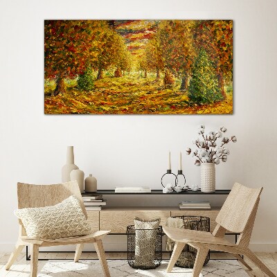 Tableau photo sur verre Paysage d'automne doré