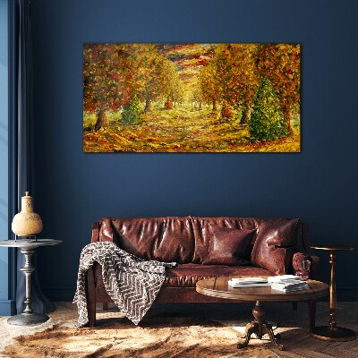 Tableau photo sur verre Paysage d'automne doré
