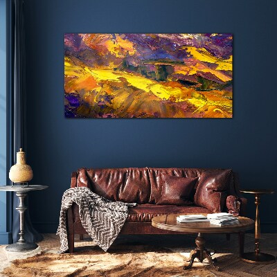 Tableau verre imprimé Un paysage expressif aux couleurs intenses