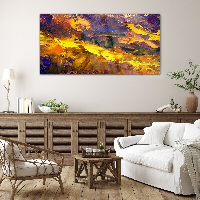 Tableau verre imprimé Un paysage expressif aux couleurs intenses