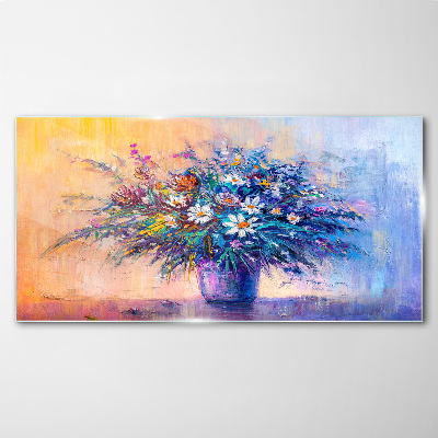 Tableau photo sur verre Un bouquet de fleurs aux couleurs pastel