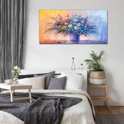 Tableau photo sur verre Un bouquet de fleurs aux couleurs pastel