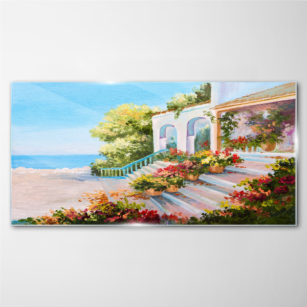 Tableau sur verre Paysage balnéaire d'été