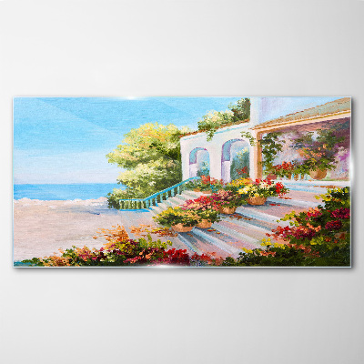 Tableau sur verre Paysage balnéaire d'été