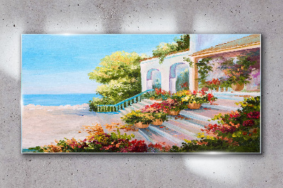 Tableau sur verre Paysage balnéaire d'été