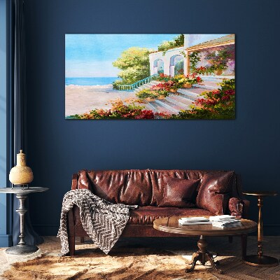 Tableau sur verre Paysage balnéaire d'été