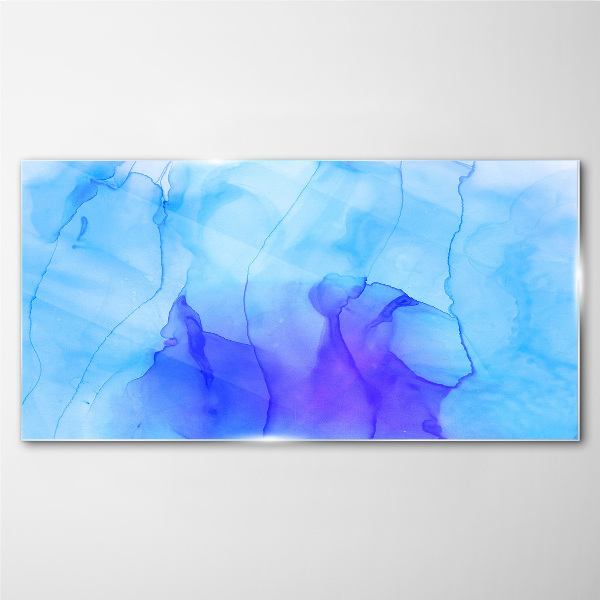 Tableau imprimé sur verre Vagues de bleu et de violet