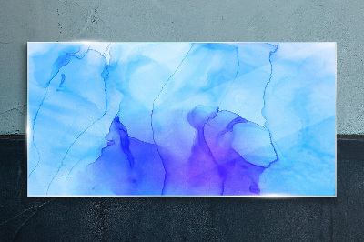 Tableau imprimé sur verre Vagues de bleu et de violet