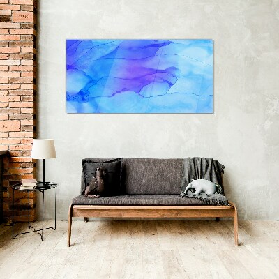 Tableau verre imprimé Vagues de nuances bleues