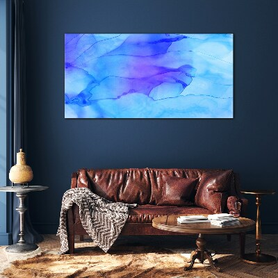 Tableau verre imprimé Vagues de nuances bleues