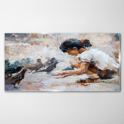 Tableau photo sur verre Enfance parmi les oiseaux
