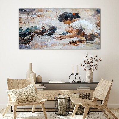 Tableau photo sur verre Enfance parmi les oiseaux