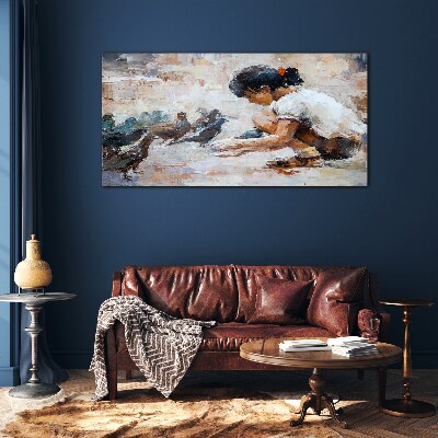 Tableau photo sur verre Enfance parmi les oiseaux