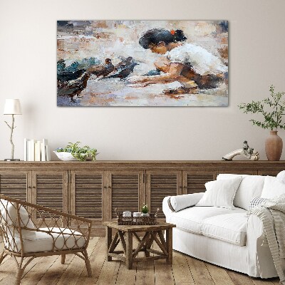Tableau photo sur verre Enfance parmi les oiseaux