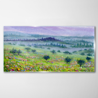 Tableau photo sur verre Paysage aux couleurs pastel