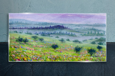 Tableau photo sur verre Paysage aux couleurs pastel