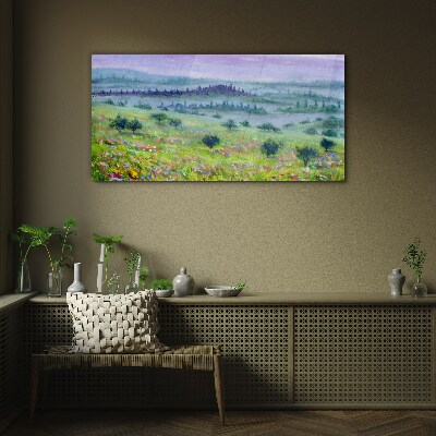 Tableau photo sur verre Paysage aux couleurs pastel