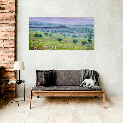 Tableau photo sur verre Paysage aux couleurs pastel