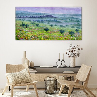 Tableau photo sur verre Paysage aux couleurs pastel