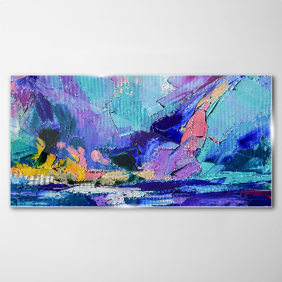 Tableau en verre Paysage abstrait dans les tons violets