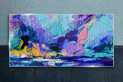 Tableau en verre Paysage abstrait dans les tons violets