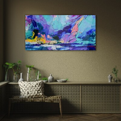 Tableau en verre Paysage abstrait dans les tons violets