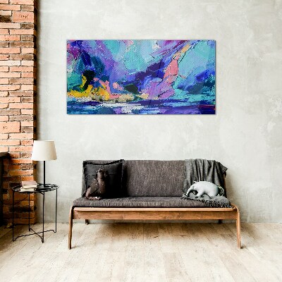 Tableau en verre Paysage abstrait dans les tons violets
