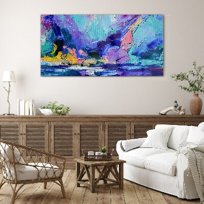 Tableau en verre Paysage abstrait dans les tons violets