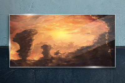 Tableau imprimé sur verre Coucher de soleil au-dessus des nuages
