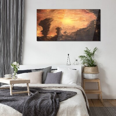 Tableau imprimé sur verre Coucher de soleil au-dessus des nuages