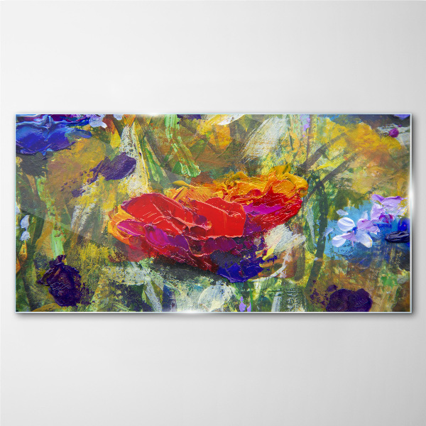 Tableau en verre Expressionnisme floral coloré