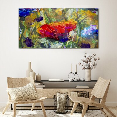 Tableau en verre Expressionnisme floral coloré