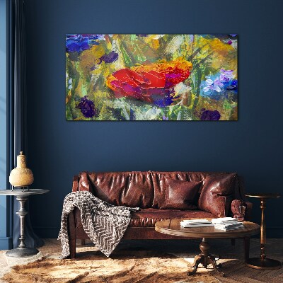 Tableau en verre Expressionnisme floral coloré