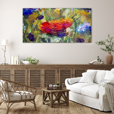 Tableau en verre Expressionnisme floral coloré
