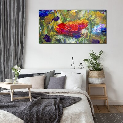 Tableau en verre Expressionnisme floral coloré