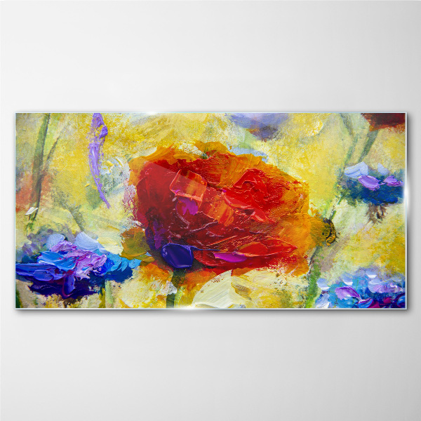 Tableau sur verre Une explosion florale de couleurs