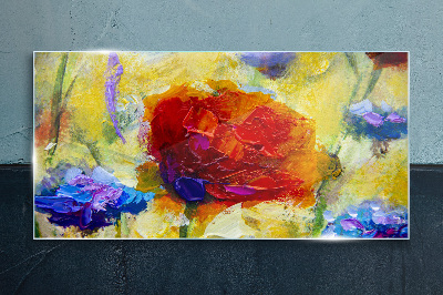 Tableau sur verre Une explosion florale de couleurs