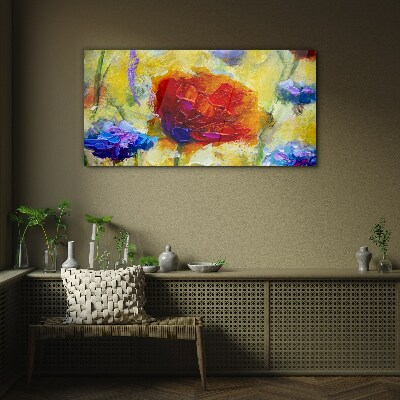 Tableau sur verre Une explosion florale de couleurs