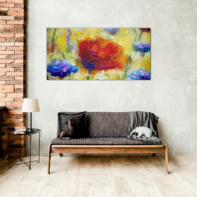 Tableau sur verre Une explosion florale de couleurs