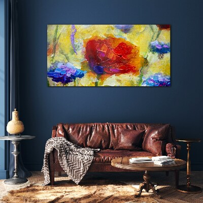Tableau sur verre Une explosion florale de couleurs