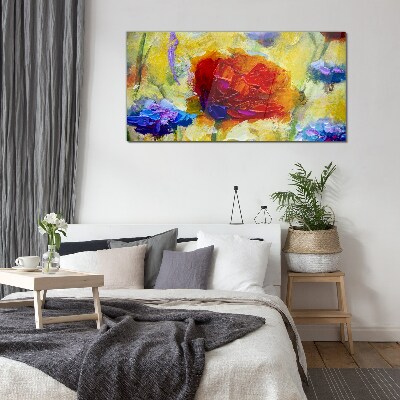Tableau sur verre Une explosion florale de couleurs