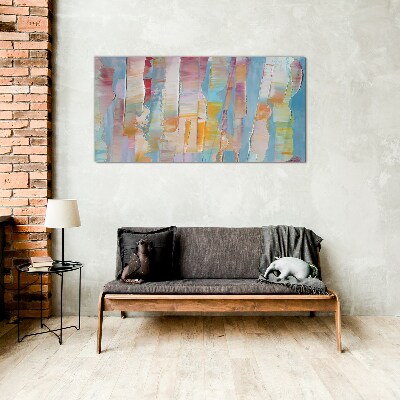 Tableau imprimé sur verre Rayures abstraites colorées