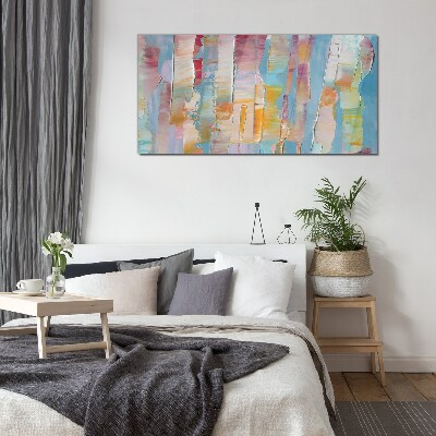 Tableau imprimé sur verre Rayures abstraites colorées