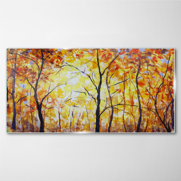 Tableau imprimé sur verre Automne doré dans la forêt