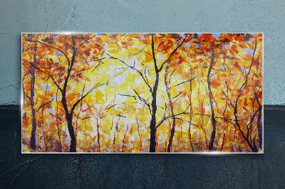 Tableau imprimé sur verre Automne doré dans la forêt